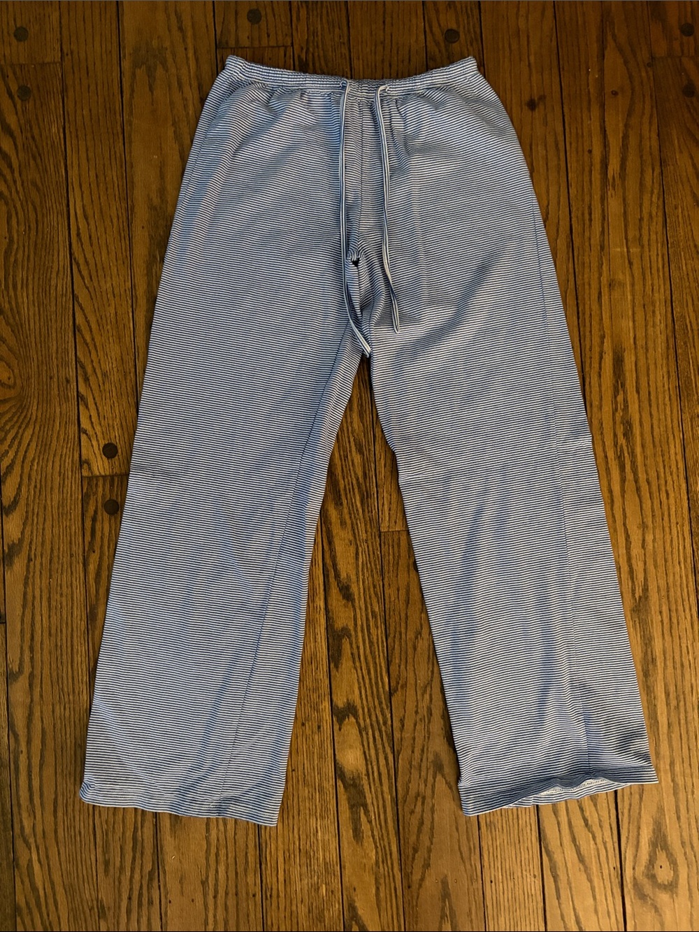 Edikted Blue White Thin Striped Wide Leg Lounge Pants